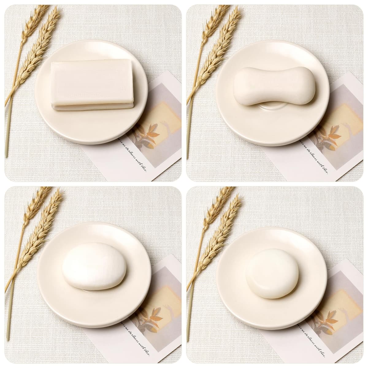 Set baie BosilunLife 4 piese, accesorii baie cu dispenser săpun lichid, pahar periuță, suport săpun