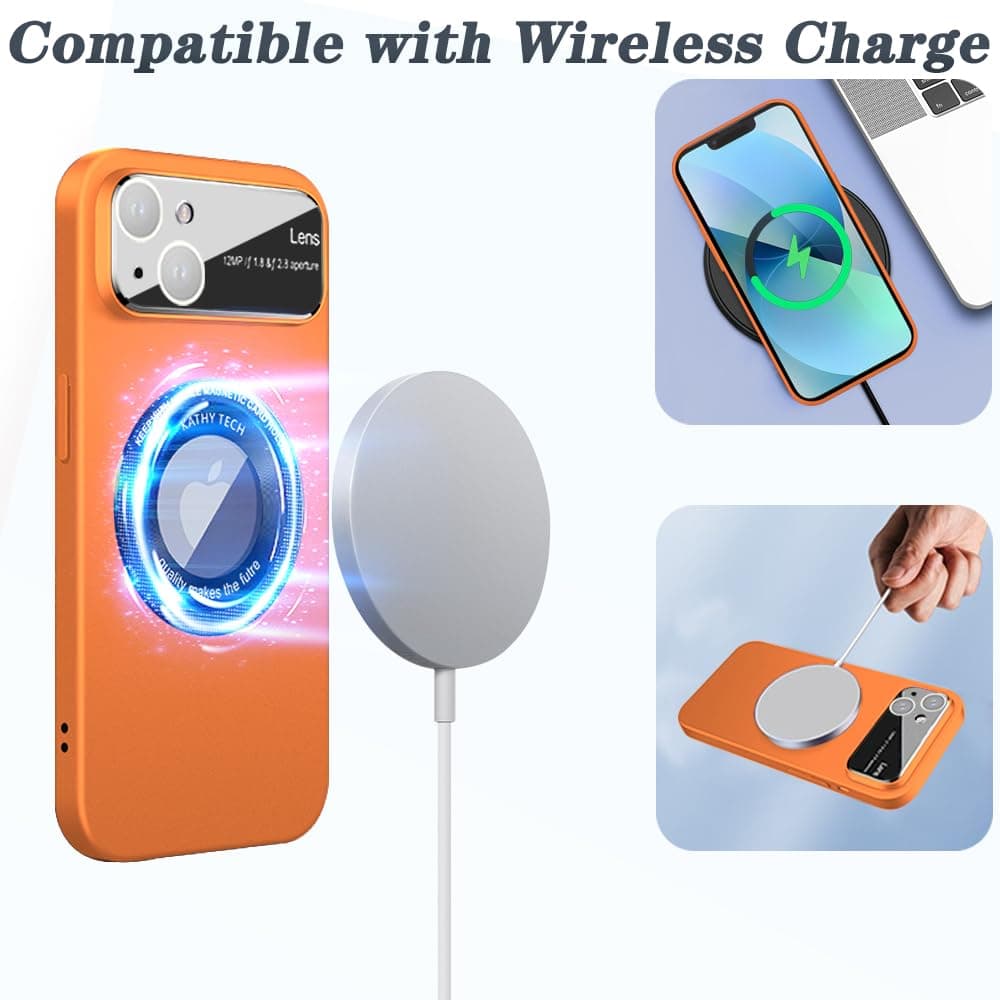 Husă Rdyi6ba8 iPhone 14 Plus mată roz wireless MagSafe margini ridicate