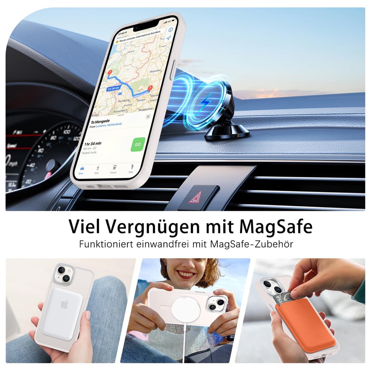 Husă GaoBao iPhone 14 translucidă mată magnetică anti-șoc anti-amprente verde deschis finisaj