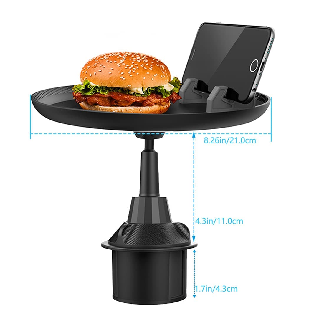 Tavă suport pentru pahar auto YYUNANG, suport cafea/burger pentru călătorie, model scurt și lung, rotație 360°