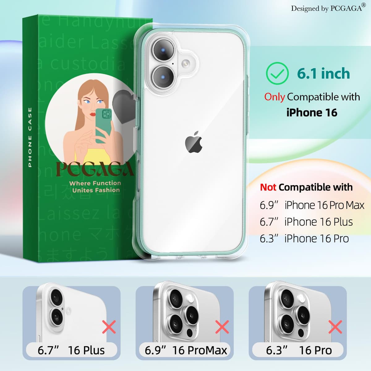 Husă magnetică pcgaga iPhone 15 Pro Max 6.7" MagSafe, model relief transparent PC+TPU, include folie protecție ecran și lanț perlat