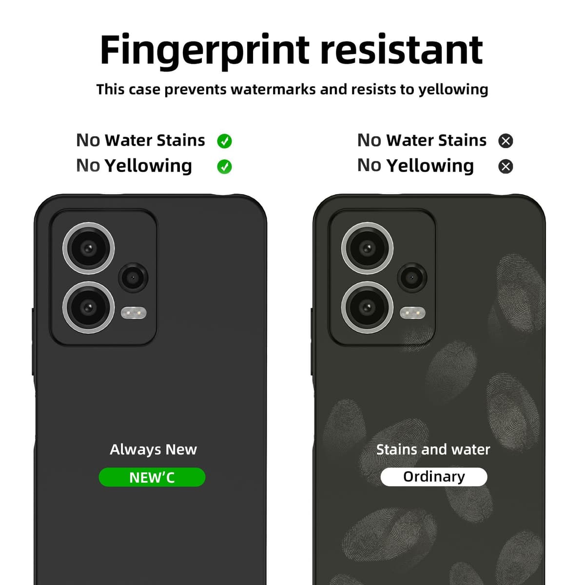 Husă NEW'C Xiaomi Redmi Note 12 5G silicon negru + 2 folii sticlă