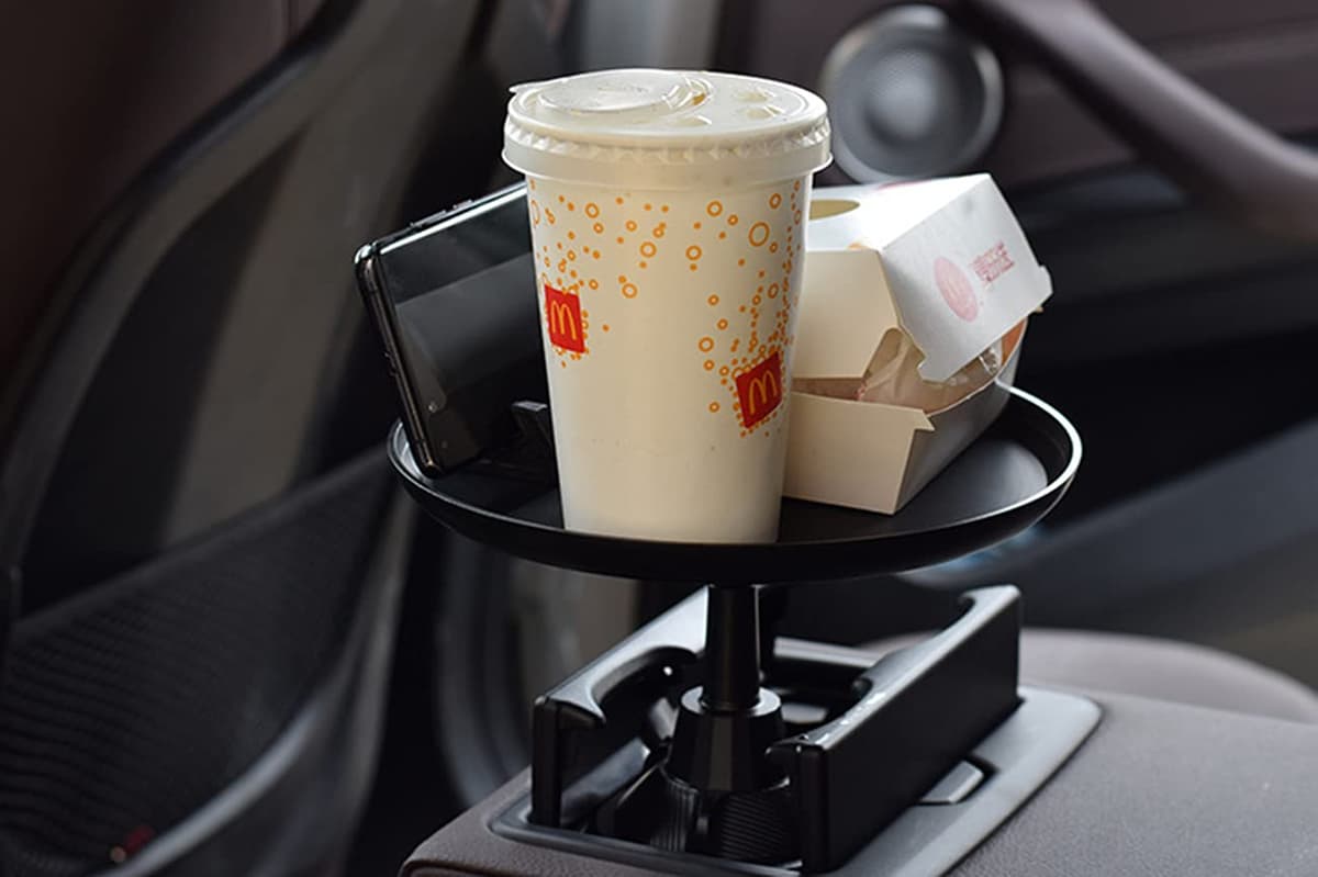 Tavă suport pentru pahar auto YYUNANG, suport cafea/burger pentru călătorie, model scurt și lung, rotație 360°