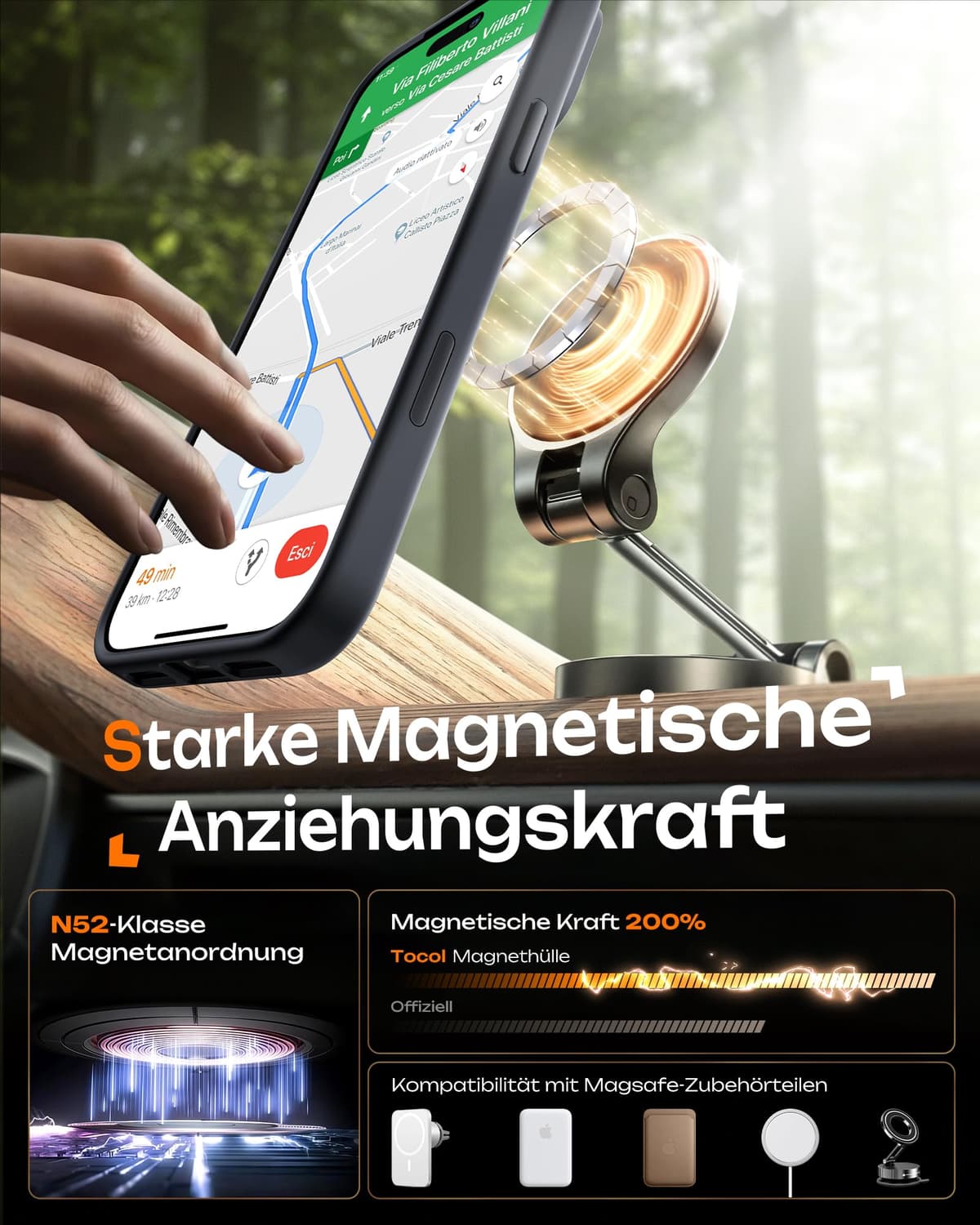 Husă TOCOL iPhone 17 Pro Max MagSafe control cameră anti-șoc translucidă mată neagră