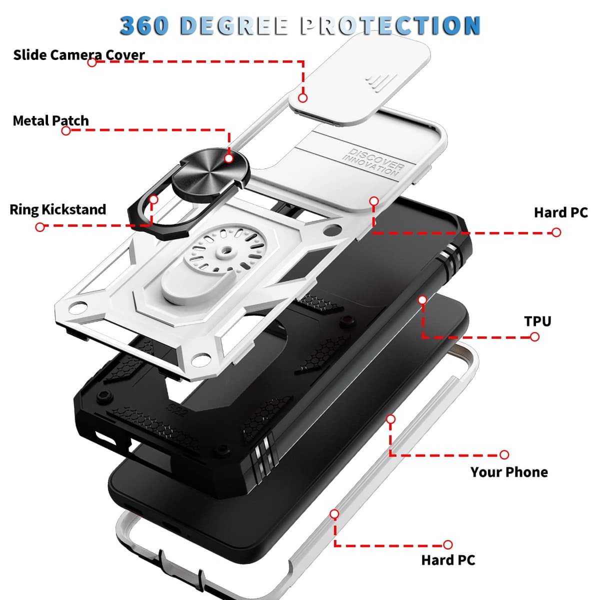 Husă Whyzshiyi Samsung S21 5G albastră stand rotativ militar anti-șoc