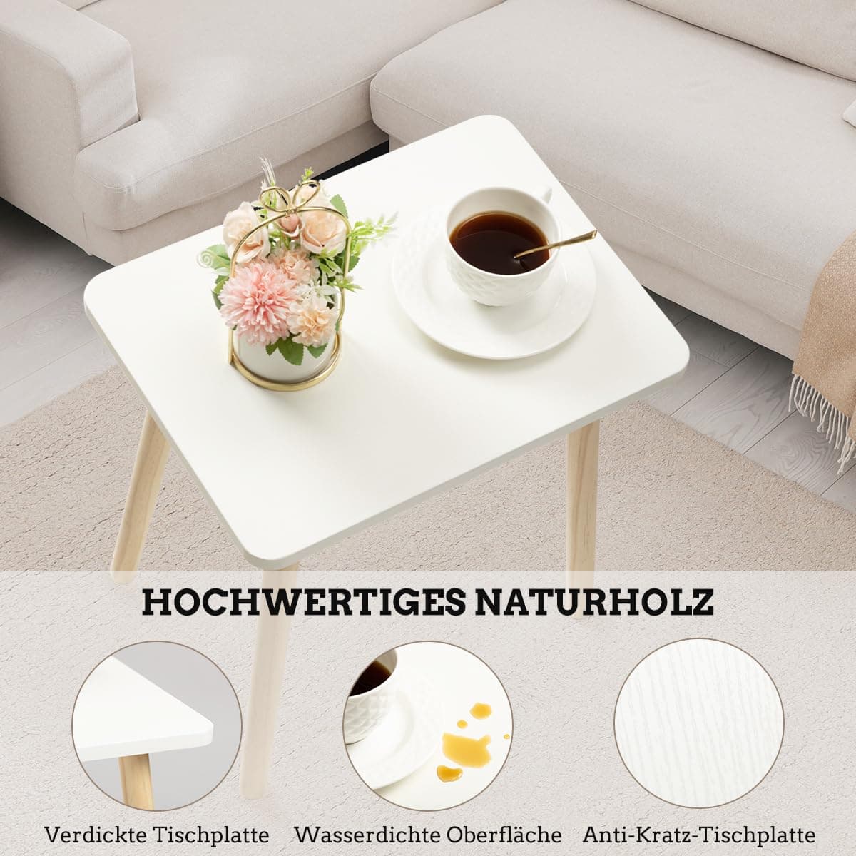 Măsuță auxiliară FORAOFUR, masă de accent pentru living, dormitor, balcon, birou, noptieră modernă, design simplu