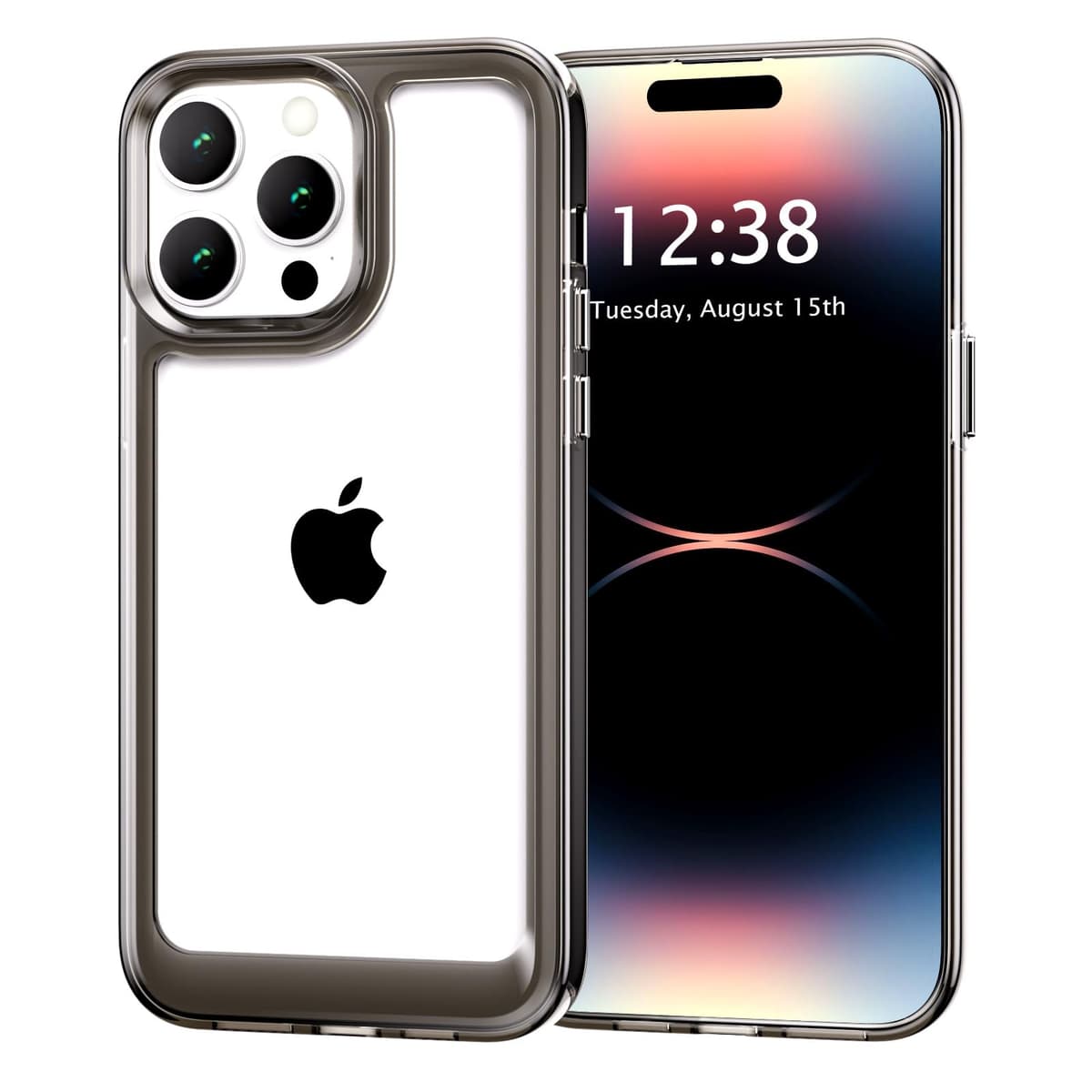 Husă telefon SharkProten iPhone 15 Pro Max, TPU+PC, slim, anti-șoc, anti-zgâriere, transparentă, gri