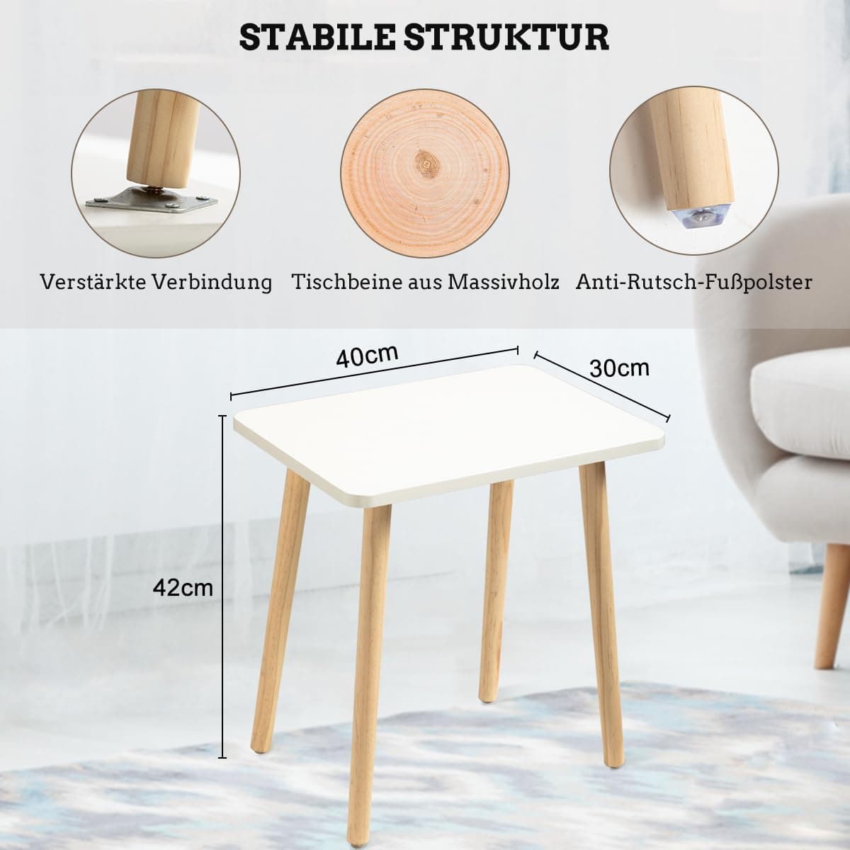 Măsuță auxiliară FORAOFUR, masă de accent pentru living, dormitor, balcon, birou, noptieră modernă, design simplu