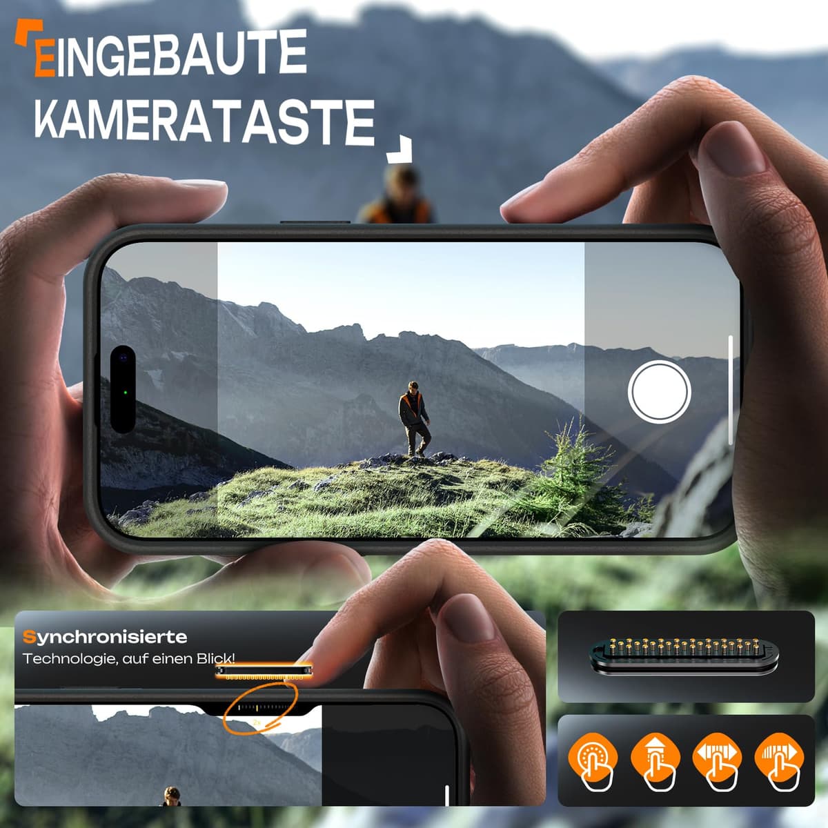 Husă TOCOL iPhone 17 Air MagSafe control cameră anti-șoc translucidă mată neagră