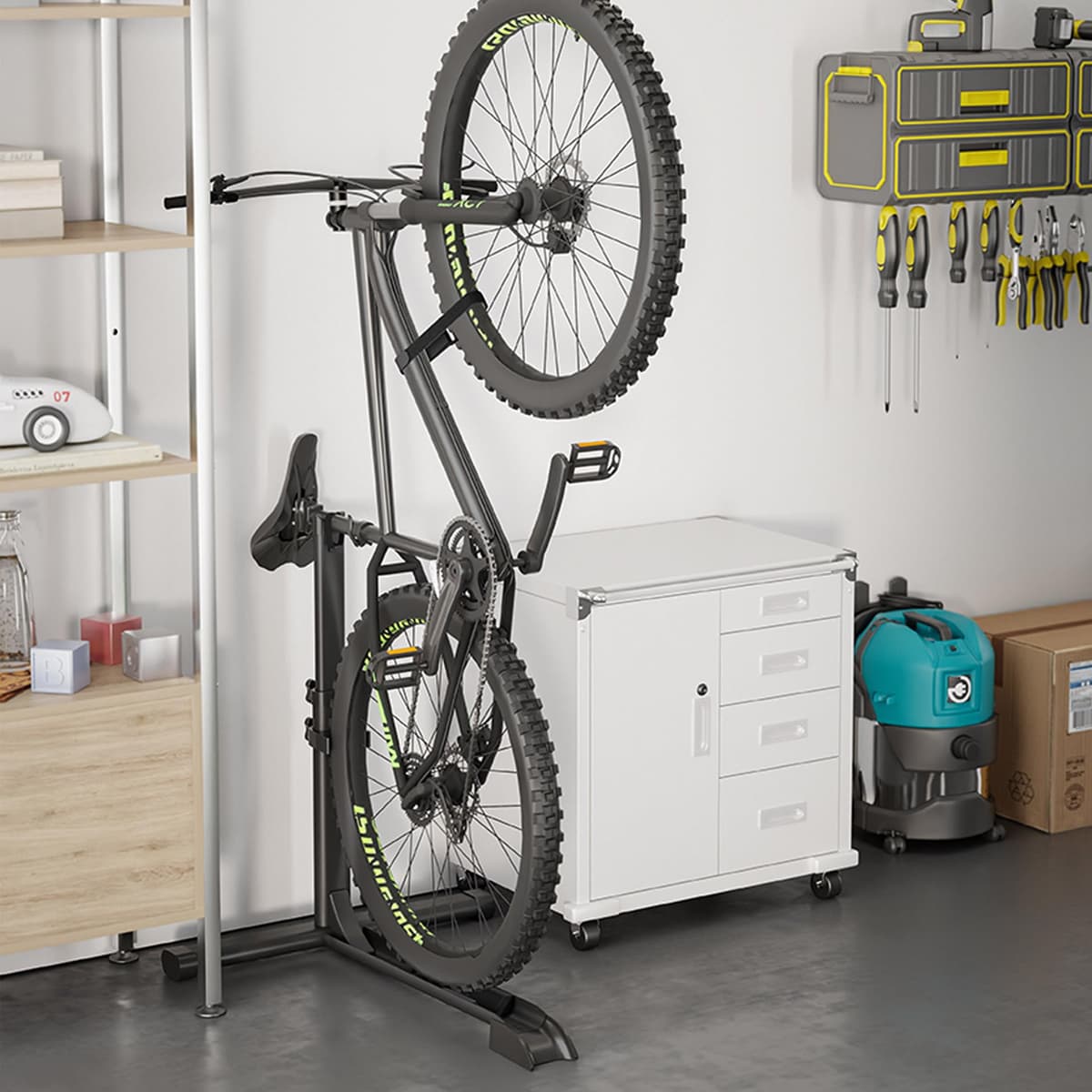Suport bicicletă vertical Mimoke, stand liber pentru depozitare biciclete interior - garaje și locuințe