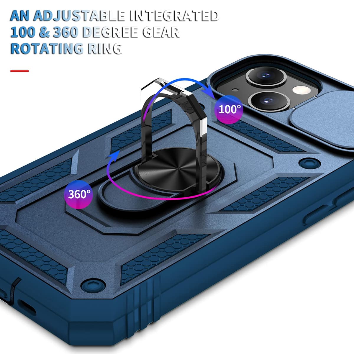 Husă Whyzshiyi iPhone 14 Pro Max neagră protecție cameră militar anti-șoc