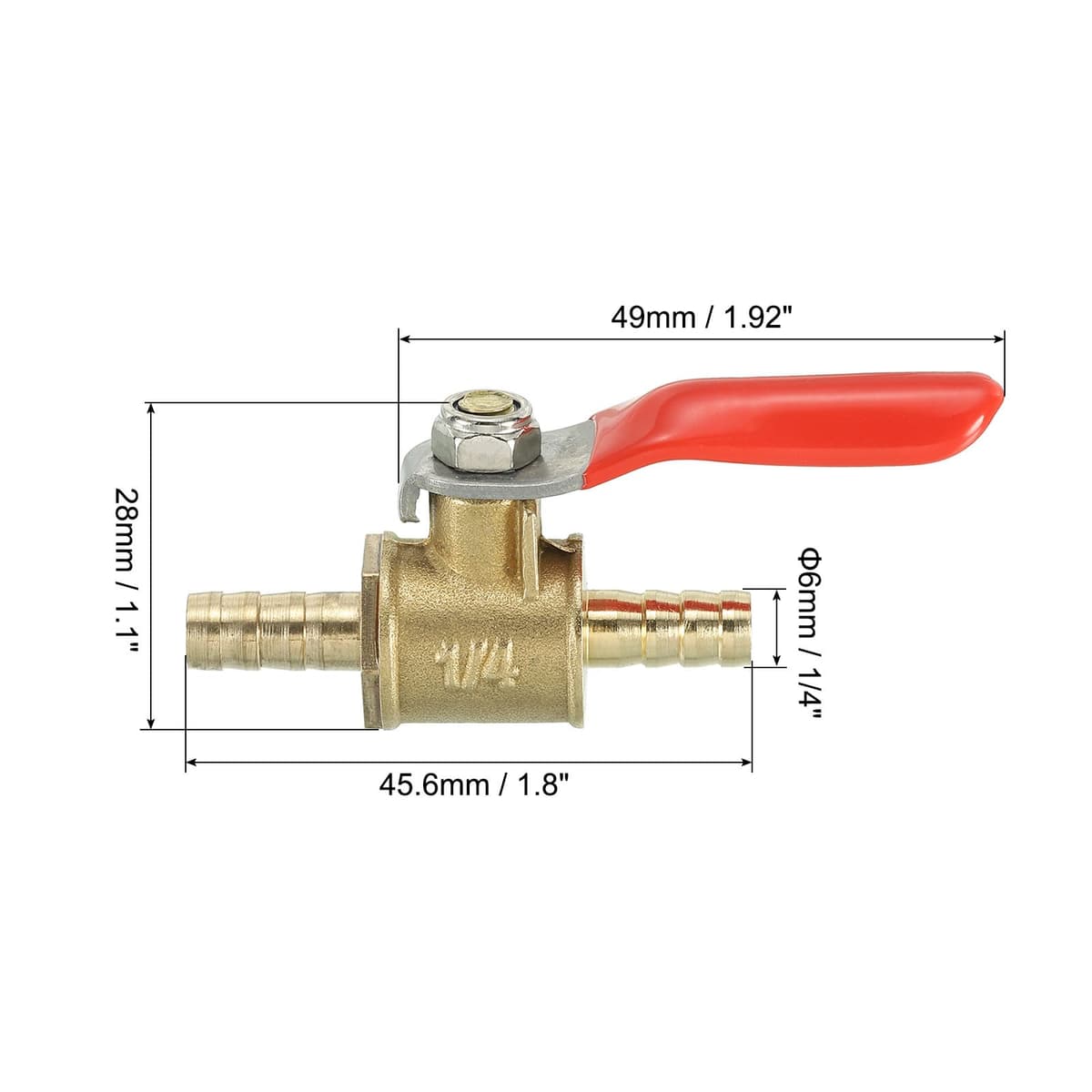 Robinet bilă mini QUARKZMAN 1/4" alamă ștecher furtun închidere rapidă apă