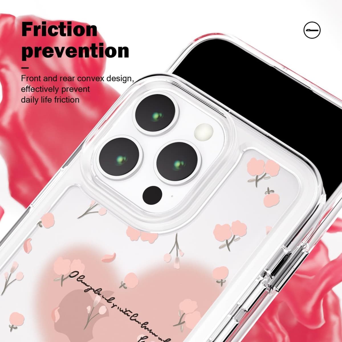 Husă SharkProten iPhone 12/12 Pro TPU+PC slim anti-șoc transparent cu model floral