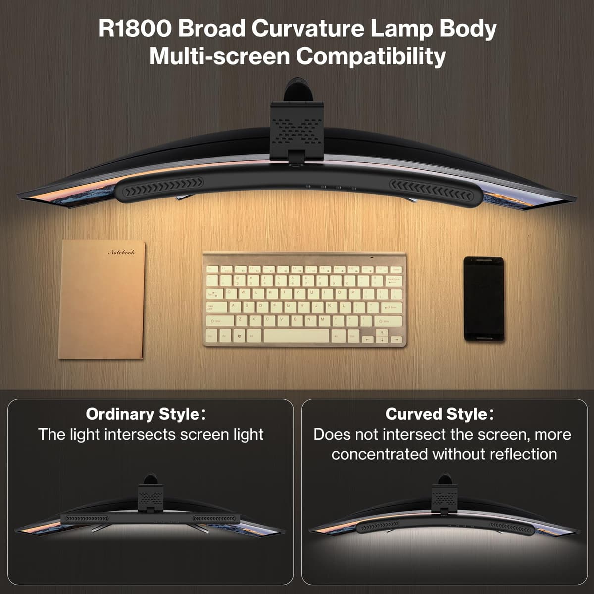Lampă monitor Laliled bară LED reglabilă ecran curbat iluminare birou reducere oboseală
