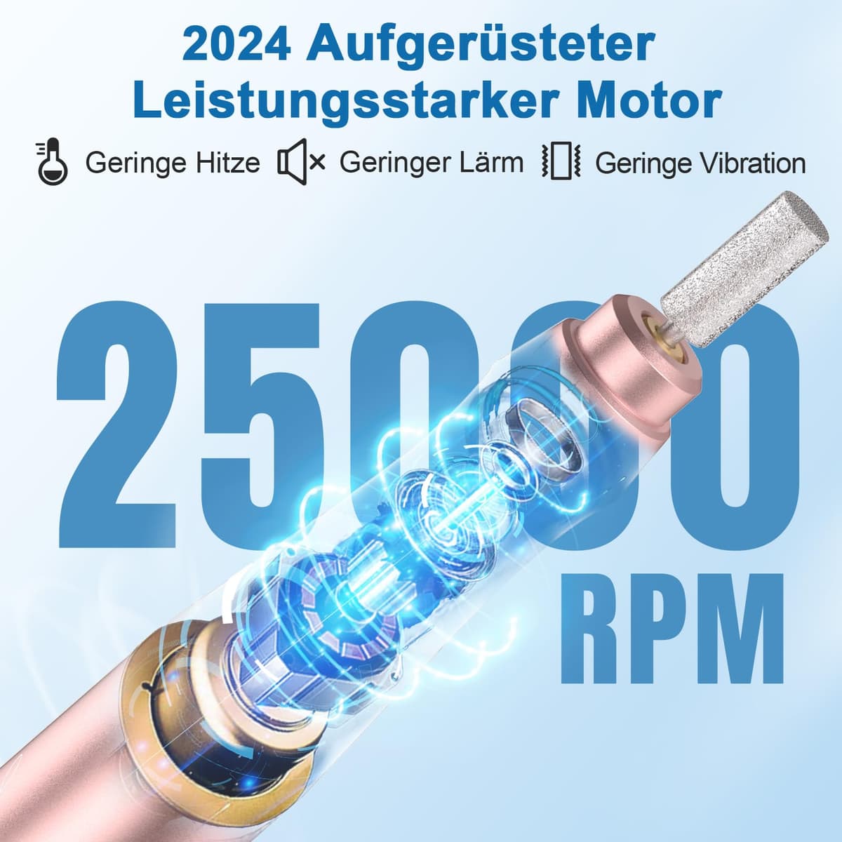 Pilă unghii electrică Auriox 12în1 fără fir profesională gel 25000rpm manichiură pedichiură