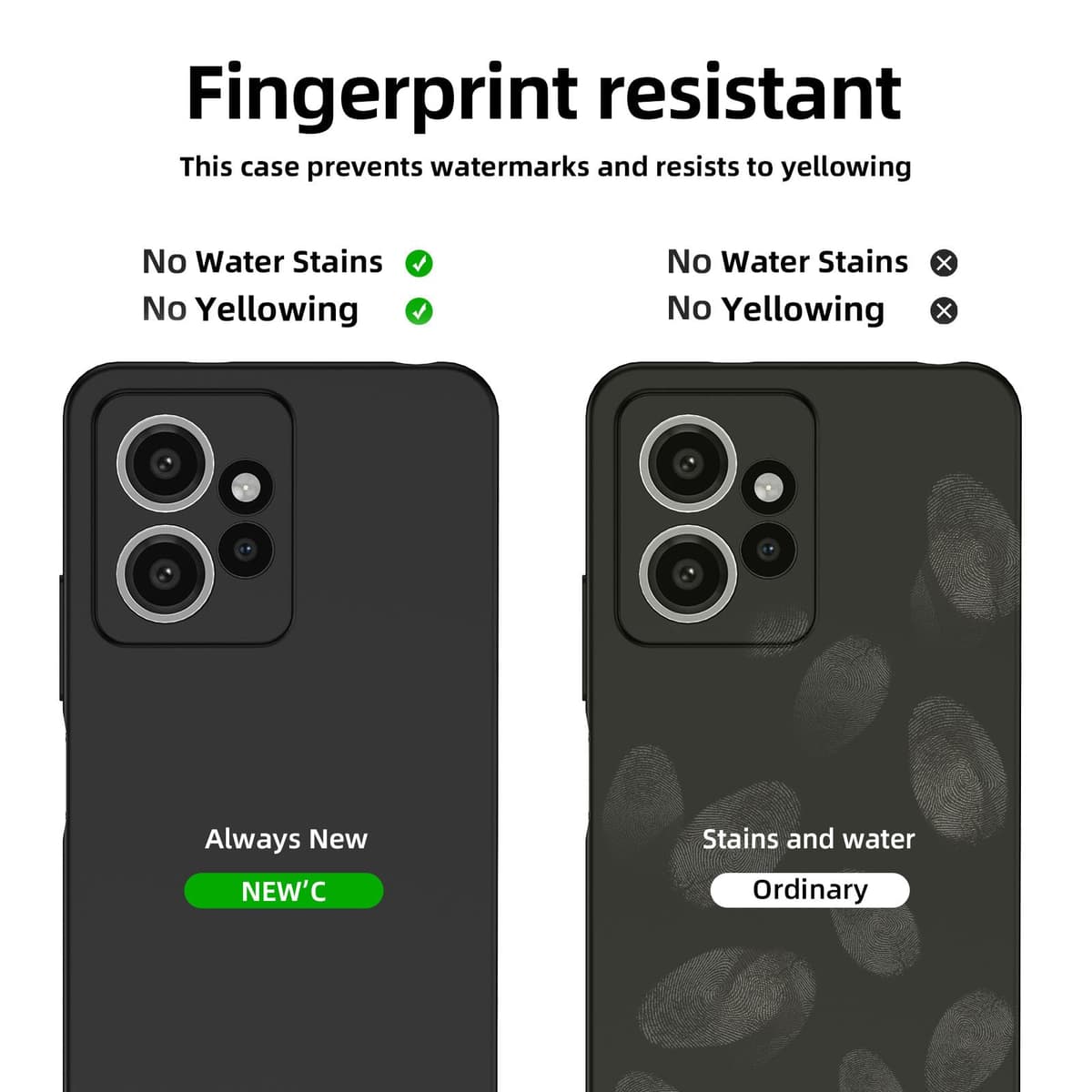 Husă NEW'C Xiaomi Redmi Note 12 4G silicon negru + 2 folii sticlă