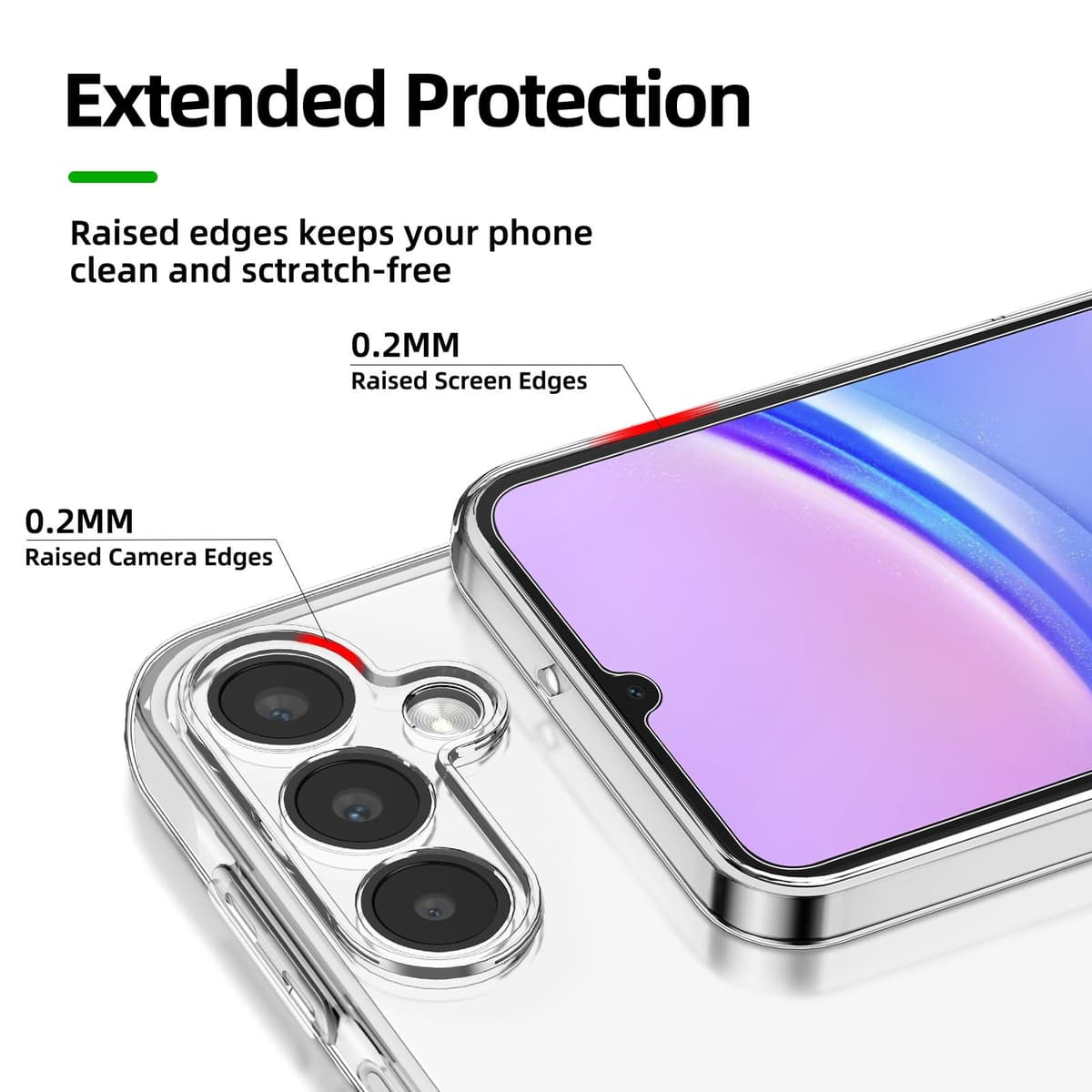 Husă NEW'C Samsung A55 silicon ultra subțire negru + 2 folii sticlă