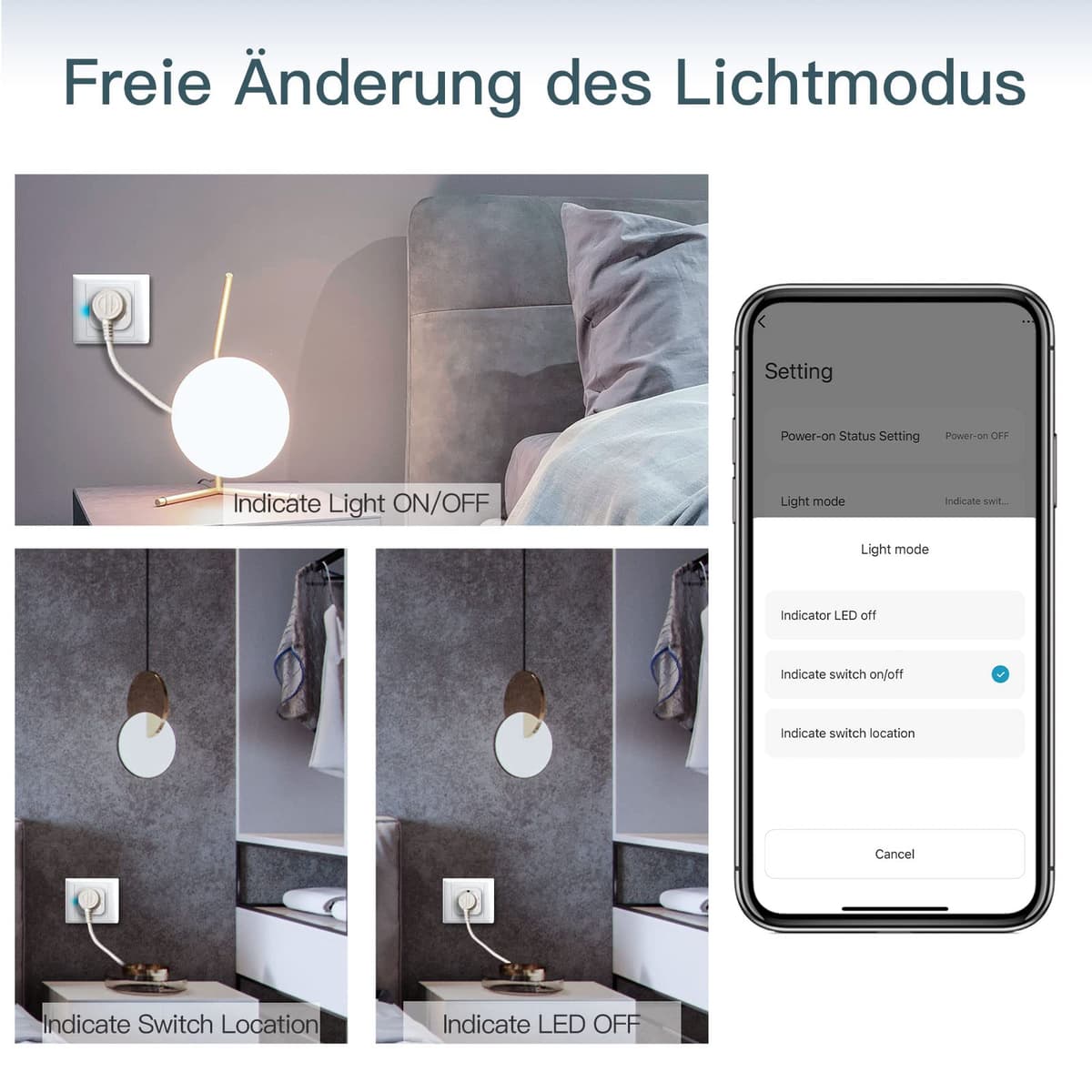 Priză inteligentă cu dimmer MOES, 2.4GHz WiFi pentru LED-uri dimabile, halogene și becuri cu incandescență, control vocal Alexa & Google Home