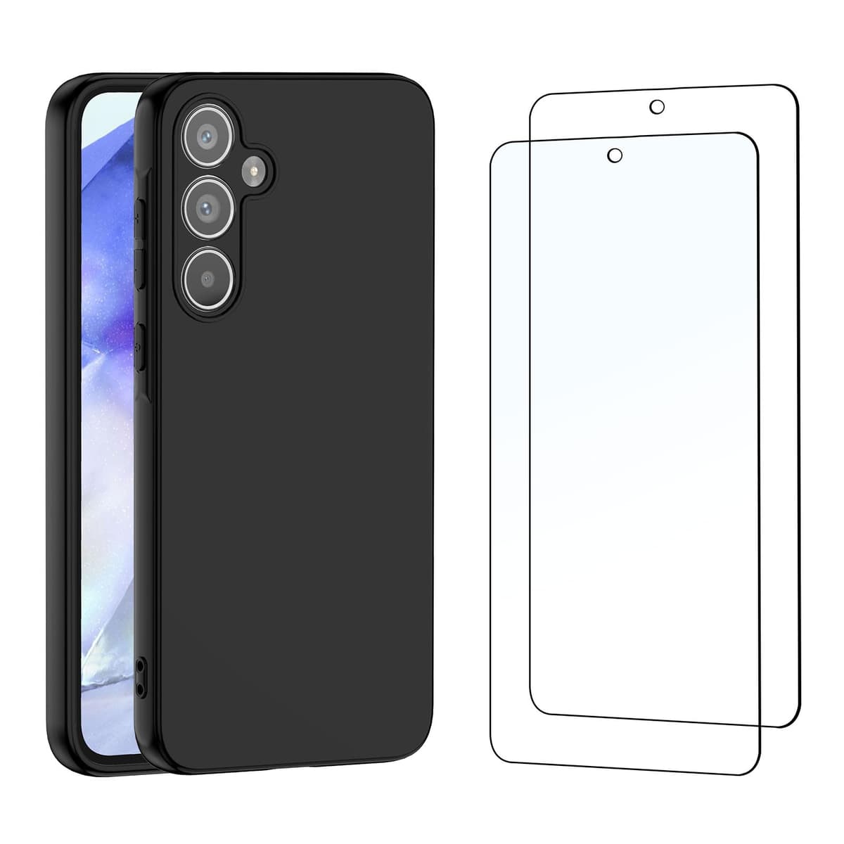 Husă NEW'C Samsung A15 5G silicon ultra transparent + 2 folii sticlă