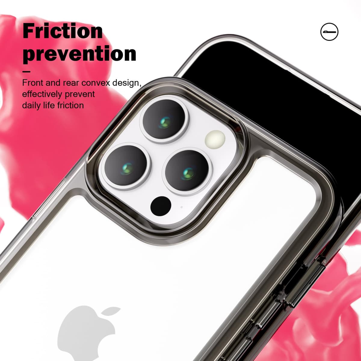 Husă telefon SharkProten iPhone 15 Pro Max, TPU+PC, slim, anti-șoc, anti-zgâriere, transparentă, gri