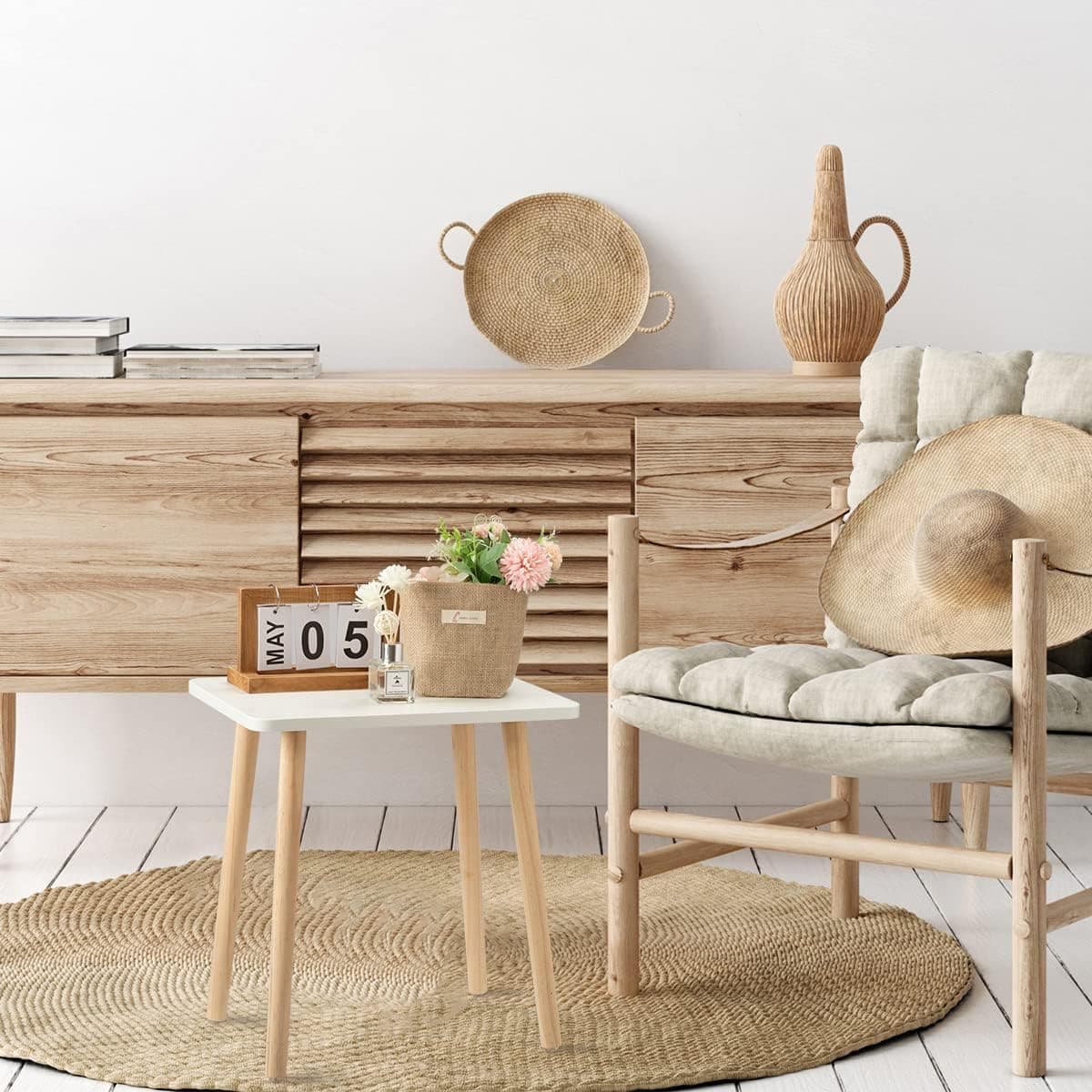 Măsuță auxiliară FORAOFUR, masă de accent pentru living, dormitor, balcon, birou, noptieră modernă, design simplu