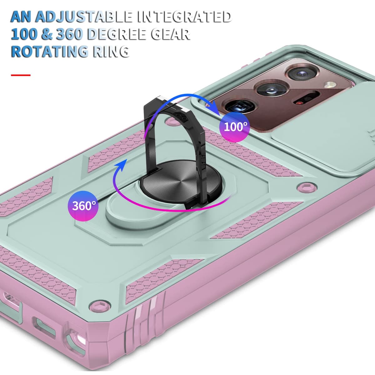 Husă Whyzshiyi Samsung S21 Ultra 5G albastră cameră glisantă anti-șoc