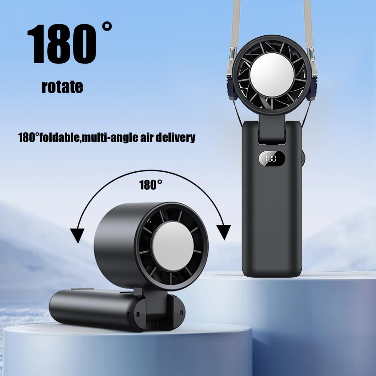 Ventilator portabil Intckwan baterie 3600mAh reîncărcabil mini USB turbo călătorii