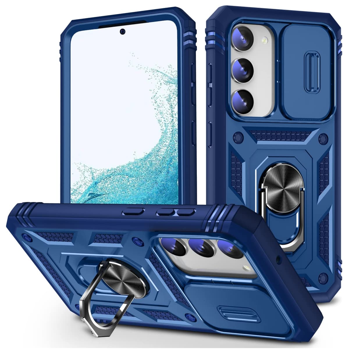 Husă Whyzshiyi Samsung S21 5G verde stand rotativ militar anti-șoc
