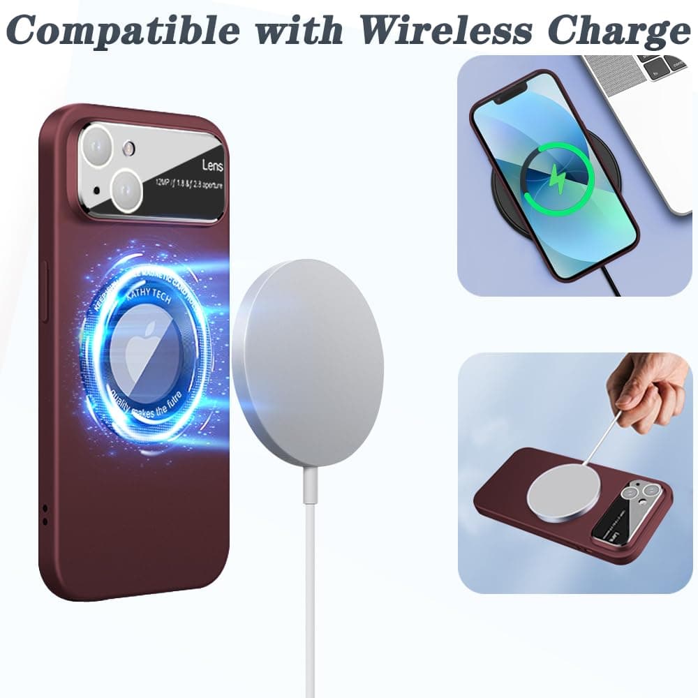 Husă Rdyi6ba8 iPhone 15 Plus mată verde wireless MagSafe margini ridicate