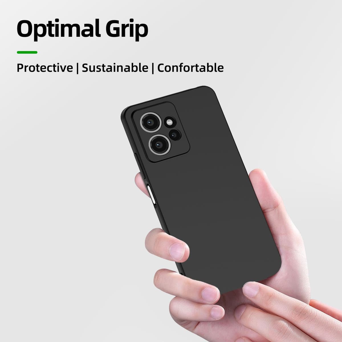 Husă NEW'C Xiaomi Redmi Note 12 4G silicon negru + 2 folii sticlă