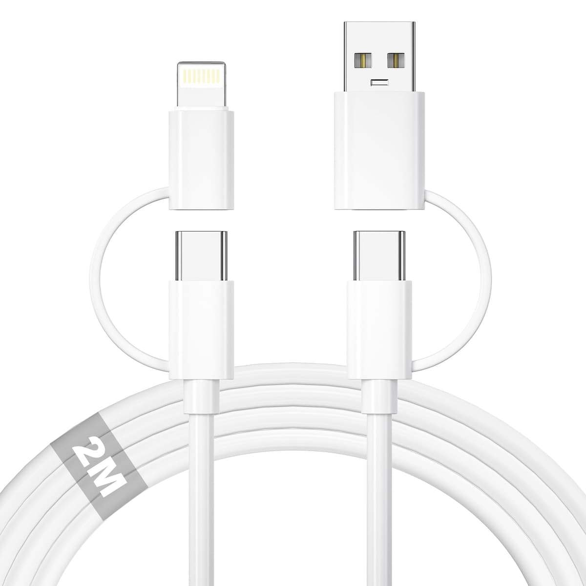 Cablu multi-încărcare CHLANT 4în1 60W rapid USB-C la USB-C adaptor Lightning universal