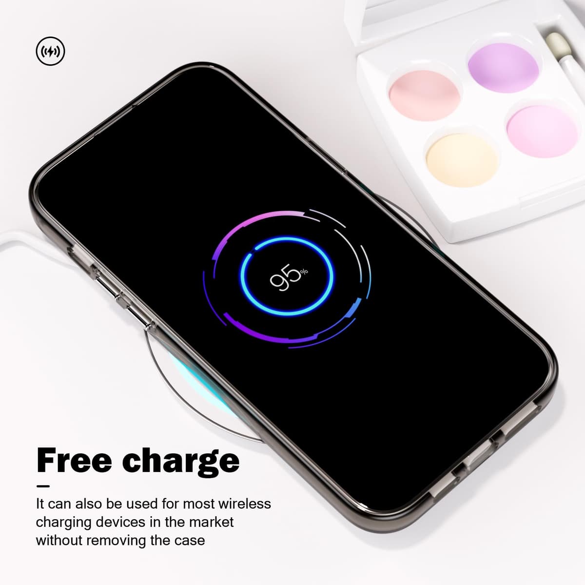 Husă telefon SharkProten iPhone 15 Pro Max, TPU+PC, slim, anti-șoc, anti-zgâriere, transparentă, gri