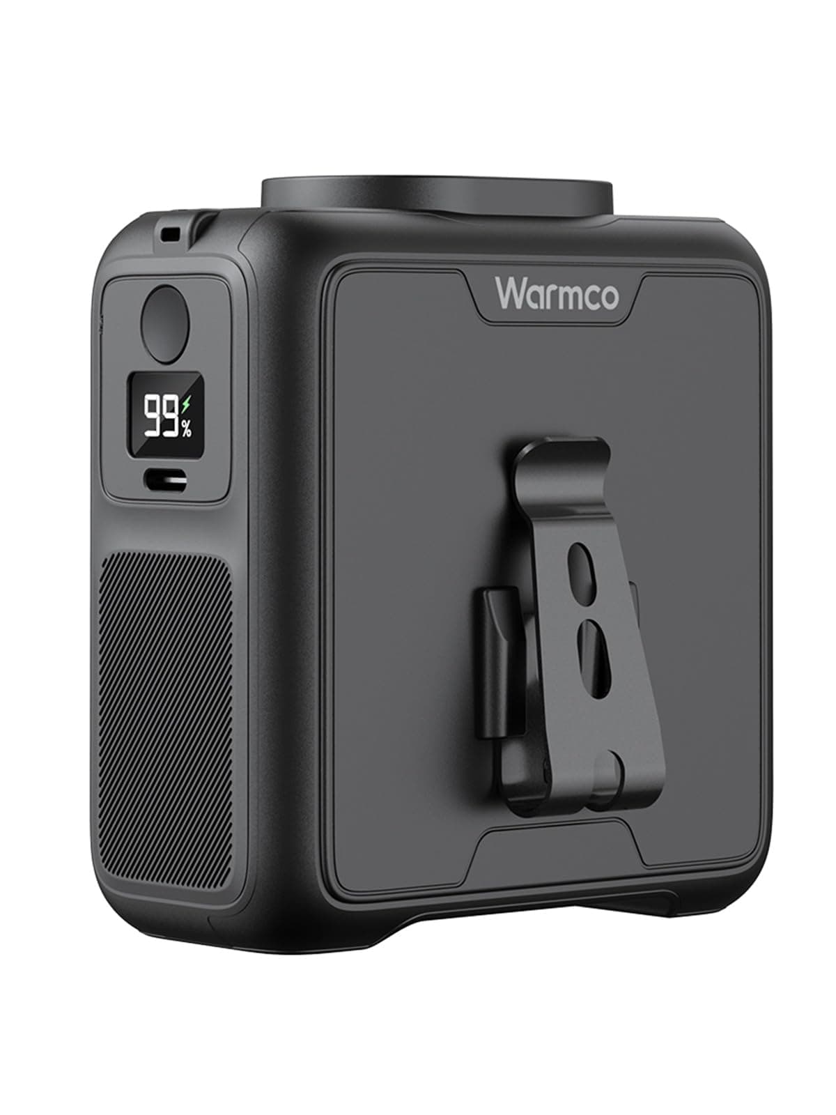 Ventilator portabil cu clips talie Warmco baterie 10000mAh 5 niveluri răcire negru