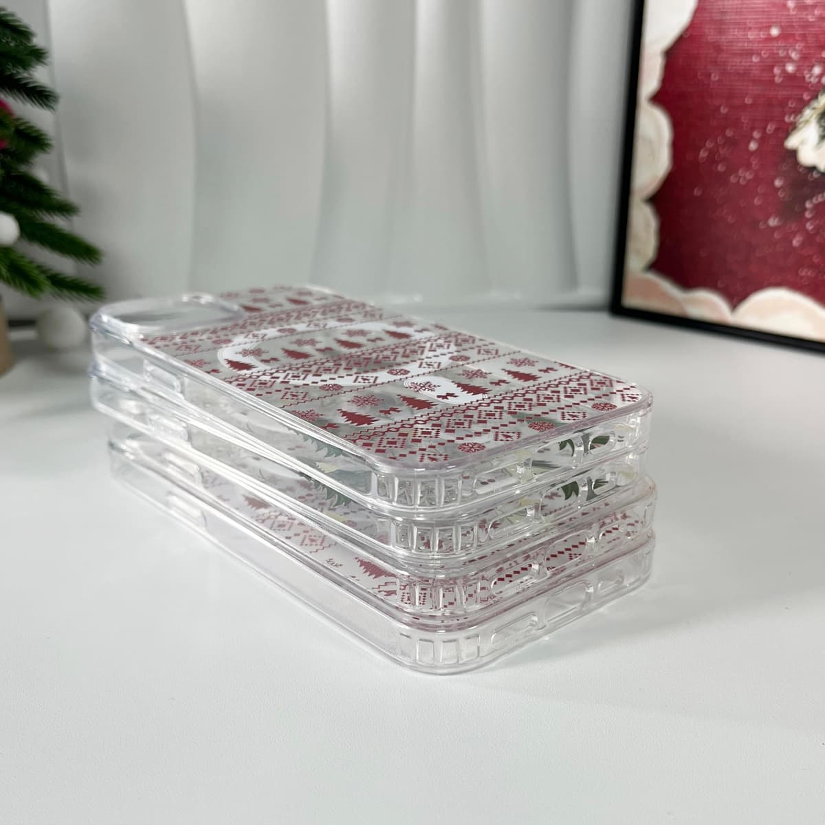 Husă magnetică ZTOFERA iPhone 16 Pro transparentă silicon moale model floral decorativ MagSafe