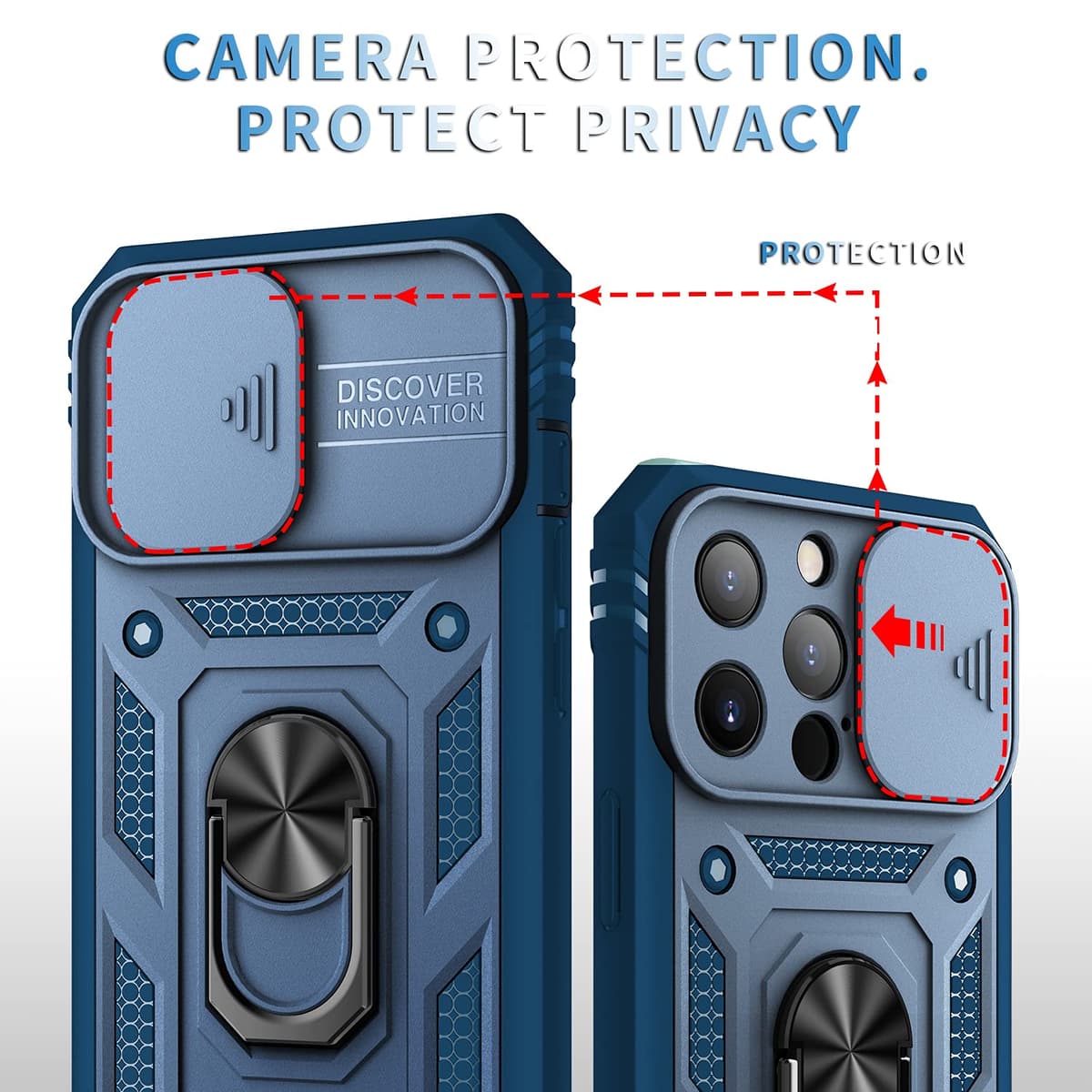 Husă Whyzshiyi iPhone 14 Pro Max neagră protecție cameră militar anti-șoc