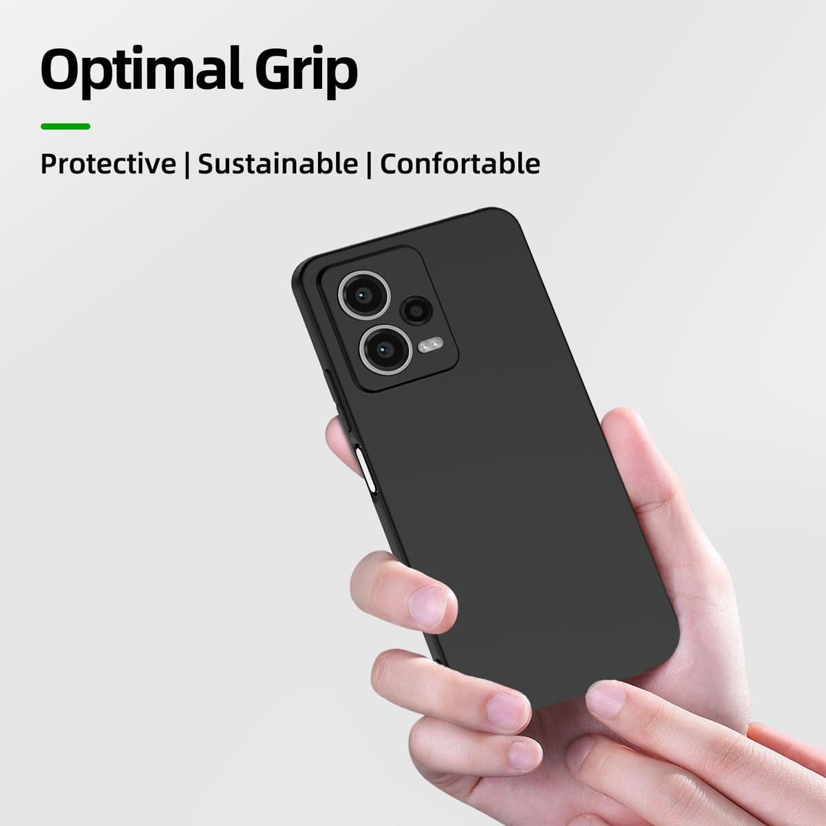 Husă NEW'C Xiaomi Redmi Note 12 5G silicon negru + 2 folii sticlă
