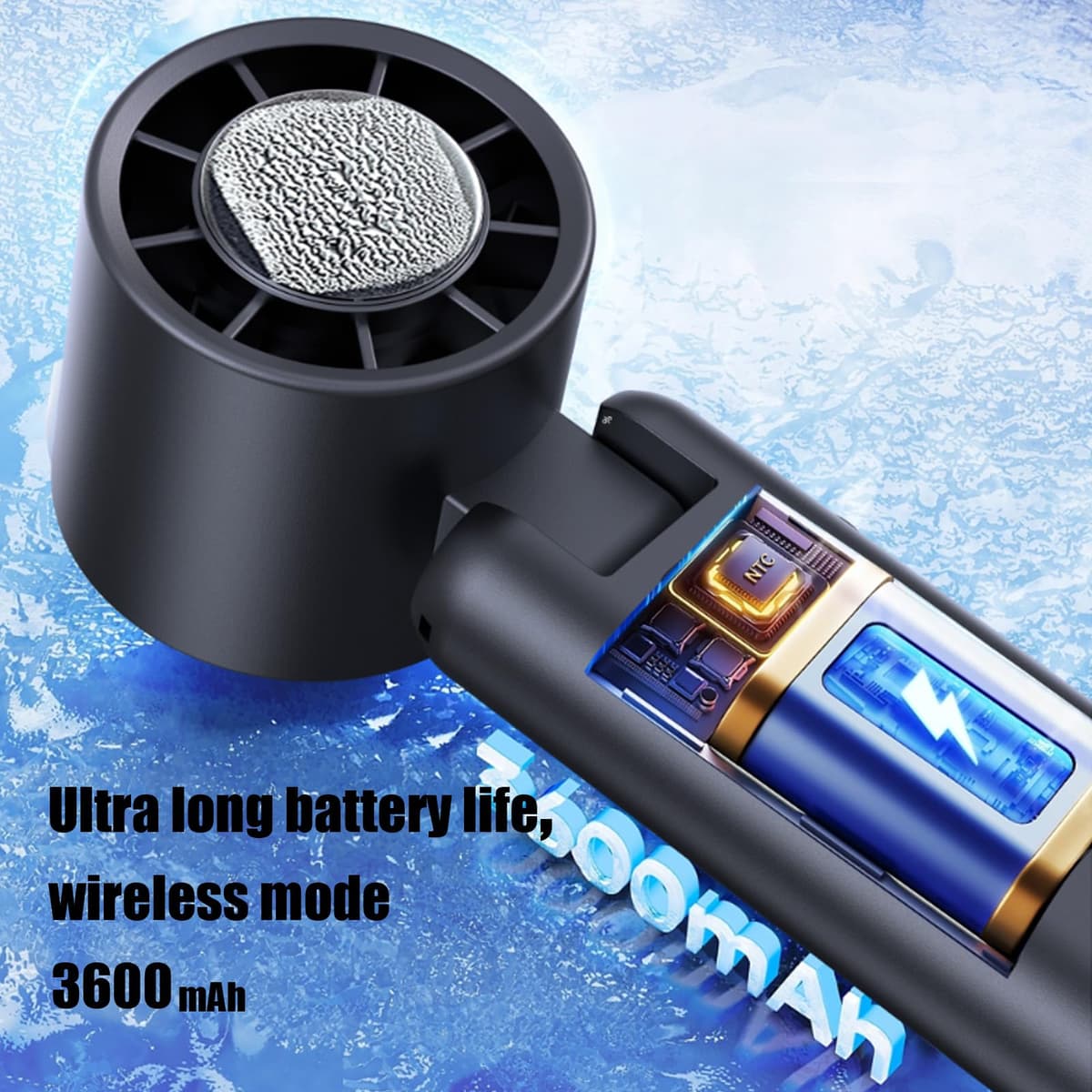 Ventilator portabil Intckwan baterie 3600mAh reîncărcabil mini USB turbo călătorii